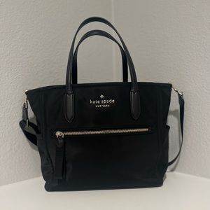 Kate Spade Large black tote with adjustable crossbody strap